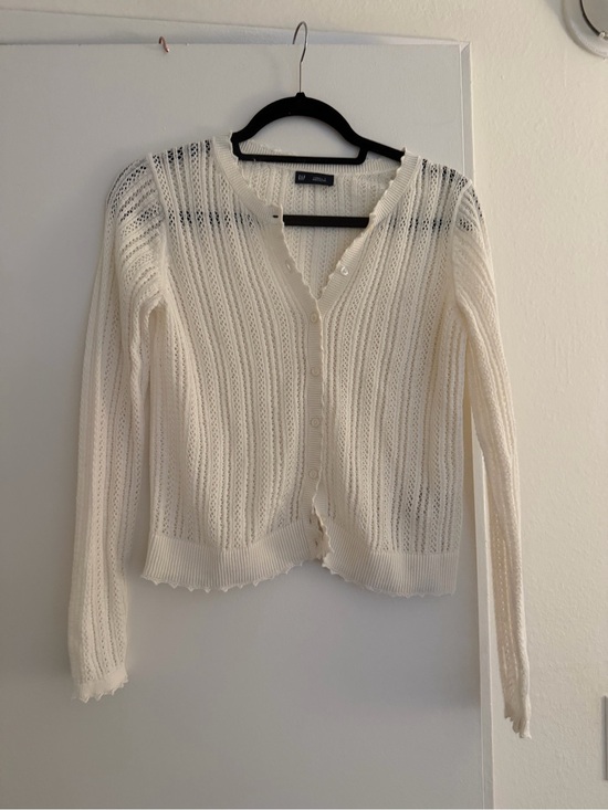GAP Sweaters - GAP Cream Open-Knit Button Cardigan